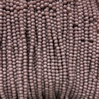 Beads Czech Crystal drilled faceted matte rondelle, 3x2.5 mm, on bead thread, length 36-38 cm