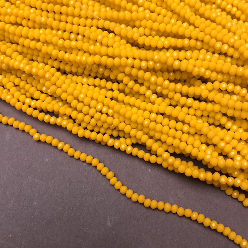 Beads Czech Crystal on Fishing Line Matte Corngrain Bead, 3x2.5 mm diameter + -, length 36-38 cm +