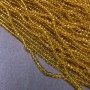 Beads Czech Crystal light yellow faceted rondelle on fishing line, diameter 3.5×3 mm + -, length 36-38 cm +
