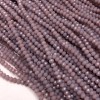 Lilac Matte Czech Crystal Beads on Thread, Rondelle-shaped 3.5×3 mm +-, length 36-38 cm +