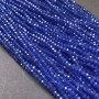 Beads Czech Crystal on thread blue transparent with gasoline sheen faceted rondelle, diameter 3.5×3mm + -, length 36-38cm +