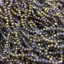 Beads Czech Glass Crystal on Thread Lilac Matte with Faceted Rondelle, diameter 3.5×3mm +-, length 36-38cm +
