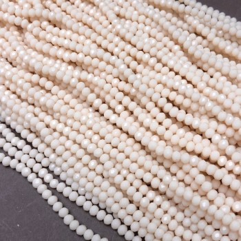Beads Czech Crystal on Thread delicate peach matte faceted rondelle, diameter 3.5x3mm + -, length 36-38cm +