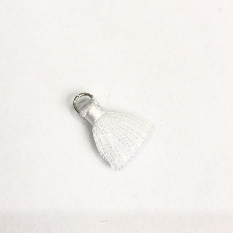 Handicraft Component: Silk Brush with Ring " Silk", length 2 cm, diameter 5 mm, price per 1 pc