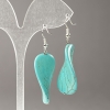 Earrings Blue Turquoise (natural), oval flat twisted 35x23mm, length 55mm +