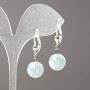 Earrings Moonstone (Synthetic) Smooth Bead, 12mm diameter ±, length 32mm ±