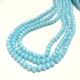 Beads Czech Crystal on Thread light blue matte faceted rondelle, diameter 6x4.5mm +-, length 38-40cm +
