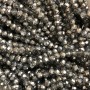 Czech Crystal Beads on Thread Gray with Plating, Faceted Rondelle, 6x4.5 mm +-, length 38-40 cm +
