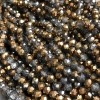 Czech Crystal Beads on Thread, Gray Assorted with Plating, Faceted Rondelle, 6x4 mm, length 38-40 cm