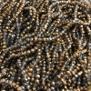 Czech Crystal Beads on Thread, Gray Transparent with Gold Plating, Faceted Rondelle, 3.5×3 mm, length 36-3