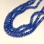 Beads Czech Crystal on thread blue transparent with benzine faceted rondelle, diameter 8x6mm +-, thread length 40-42cm +