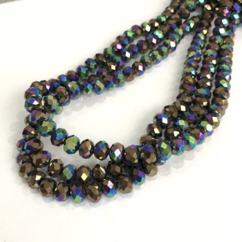 Beads Czech Crystal on a Bead Wire with Faceted Rondelle, 8x6 mm, length 40-42 cm +