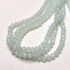 Miystmystyny Czech Crystal on fishing line milky transparent faceted rondel, diameter 8x6mm +-, length 40-42cm +