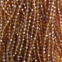 Beads Czech crystal on thread brown transparent faceted rondelle, diameter 6x5mm + -, length 40-42cm +