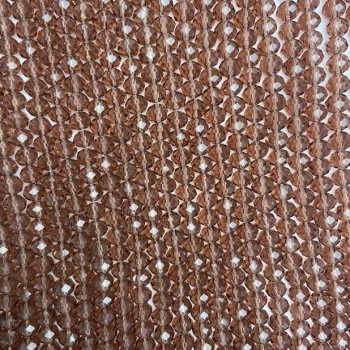 Beads Czech Crystal on Thread Brown Transparent Faceted Rondelle, 6x5mm + -, length 40-42cm +
