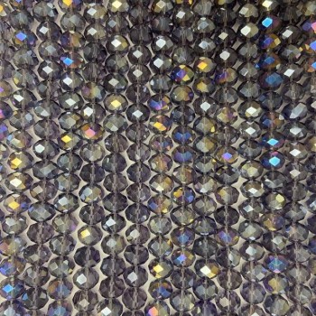 Beads Czech Crystal on Thread Purple with Gas Deposition Garnet-cut Rondelle, diameter 8×6mm + -, length 40-41cm +
