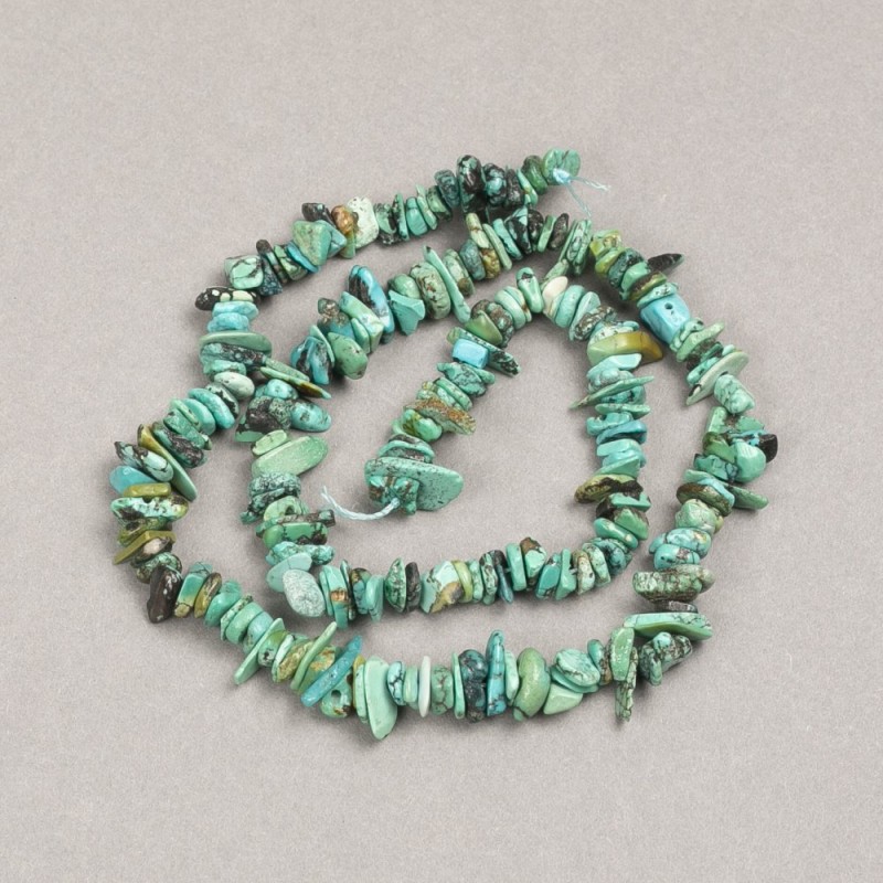 Chrysocolla Beads on Thread Natural Stone Chip, diameter 6mm +/-, length 40cm +/-