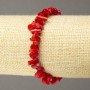 Red Coral Beaded Elastic Bracelet, faceted rub-cut, 9×4+-mm diameter