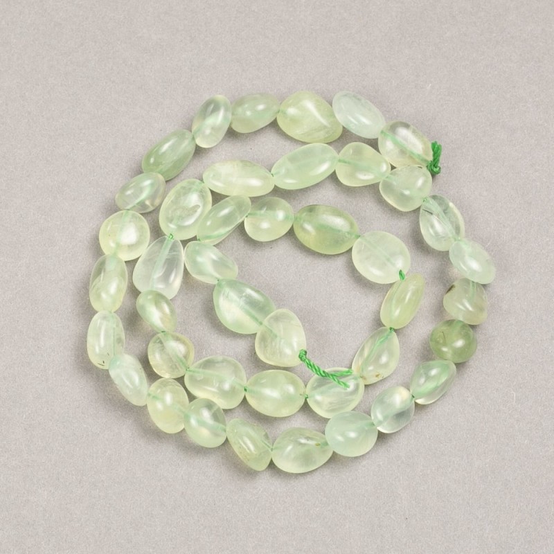 Prehnite Beads on Thread Bead-shaped, drilled 10×8 mm, length 38 cm