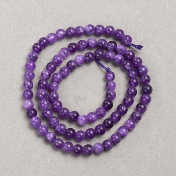 Sugilite Beads (Artificial) Smooth Round Bead, diameter 4–5 mm + -, length 39 cm + - on thread