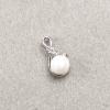 Rhodium Pendant with White Crystals and Mallorca Pearl 18x9mm +