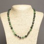 Necklace of Zoisite Natural Stone, tumbled beads, 10x8 mm diameter, length 45 cm+