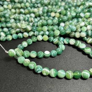 Agate Beads on Thread, Smooth Round Bead, diameter 8 (+ -) mm, thread length 38cm