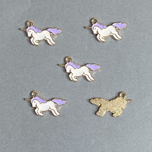 Pendant Findings Unicorn Enamel Finish 9 pcs 22x12mm