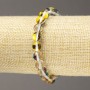 Stretch Bracelet Opal Glass Yellow Chameleon Smooth Bead, 8mm diameter+, length 18cm+