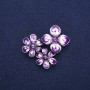 Brooch Pendant Flowers with Amethyst and Purple Enamel, Silver Metal 36x46mm