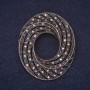 Brooch Accent 45x39mm Rhinestones Color: pink blue chameleon, silver metal