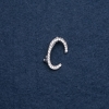 Pin with initial letter "S" 26x18mm metal color "silver"
