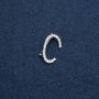 Pin with initial letter "S" 26x18mm metal color "silver"