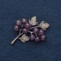 Brooch "Amethyst Berries" 5x4 cm gray metal