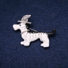 Brooch Dog in a Hat Enamel Silver-Tone Metal 33×47mm