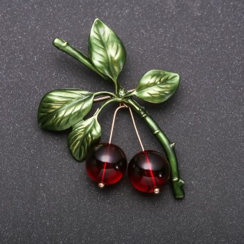 Boutonniere Cherry-like yellow metal 55×43mm