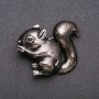 Brooch Squirrel Enamel Bronze-Silver Metal 37x46mm