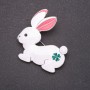 Brooch 'Bunny' White Enamel, Gray Metal 44×47 mm