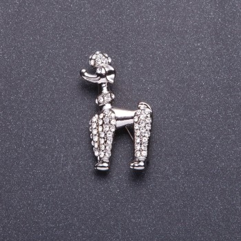 Brooch "Royal Poodle" silver-colored 4x2.5 cm