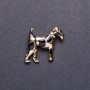 Brooch "Terrier" metal color gold 3.5x3 cm
