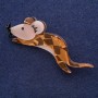 Brooch Misha with mother-of-pearl 75x24mm gray metal