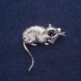Brooch 'Mouse' 37x37mm Made of Gray Metal