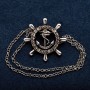Brooch Steering Wheel with Chain Silver Metal 30mm +