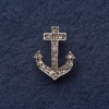 Pendant Pin Anchor 2, 8x2 cm gray metal with crystals