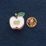 Brooch on a twist Yellow metal Apple 1.5×2 cm