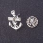 Brooch "Anchor" metal color "silver", series "theme" 2x1.5 cm with screwdriver clasp
