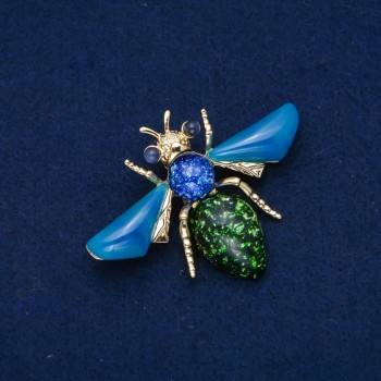 Brooch Butterfly golden metal 47x62mm +