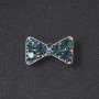 Brooch Bow with crystals sea wave color "silver" 2.7 cm