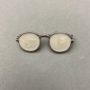 Brooch Glasses with Pearl-Effect Enamel, Silver Metal 15x40mm