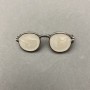 Brooch Glasses with Pearl-Effect Enamel, Silver Metal 15x40mm